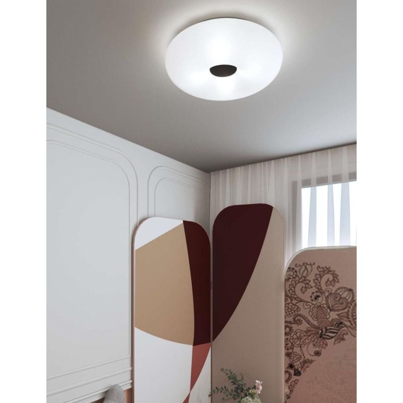 BENNY APPLIQUE PLAFONIERA IN VETRO SOFFIATO BIANCO 3 MISURE DESIGN MODERNO LAMPADINE ATTACCO E27