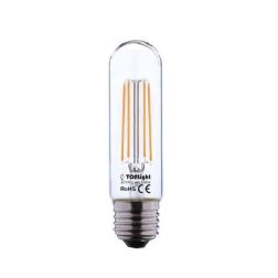 LAMPADINA E27 FILO TRASPARENTE TUBOLARE LED 8W LUCE 3000K OPPURE 4000K