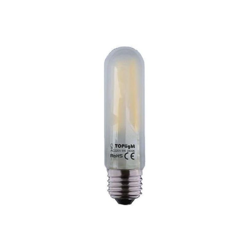 LAMPADINA E27 FILO SATINATA TUBOLARE LED 8W LUCE 3000K OPPURE 4000K
