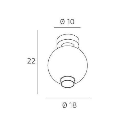 V-LINE PLAFONIERA PICCOLA 1 LUCE ROTONDA IN METALLO NERO O SABBIA CON VETRI COLORATI LAMPADINA ATTACCO E27