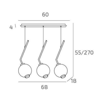 V-LINE SOSPENSIONE 3 LUCI RETTANGOLARE NERA O SABBIA CON VETRI COLORATI LAMPADINE E27 ORIGINALE E MODERNA