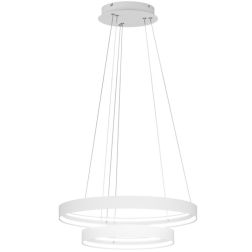MALIKA SOSPENSIONE 2 ANELLI BIANCA O ORO LED 70W LUCE CCT 3000-4000-6000K CM 40+60 MODERNA 2