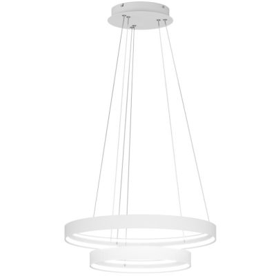 MALIKA SOSPENSIONE 2 ANELLI BIANCA O ORO LED 70W LUCE CCT 3000-4000-6000K CM 40+60 MODERNA