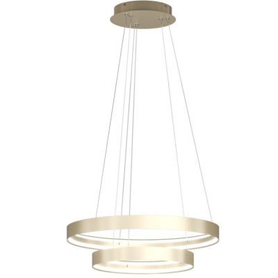 MALIKA SOSPENSIONE 2 ANELLI BIANCA O ORO LED 70W LUCE CCT 3000-4000-6000K CM 40+60 MODERNA