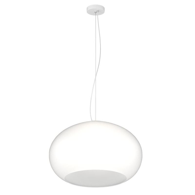 CASPER SOSPENSIONE SINGOLA IN VETRO BIANCO O TORTORA D42 CM E D55 CM MODERNA LAMPADINE ATTACCO E27