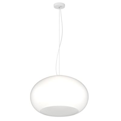CASPER SOSPENSIONE SINGOLA IN VETRO BIANCO O TORTORA D42 CM E D55 CM MODERNA LAMPADINE ATTACCO E27