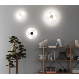 BENNY APPLIQUE PLAFONIERA IN VETRO SOFFIATO BIANCO 3 MISURE DESIGN MODERNO LAMPADINE ATTACCO E27