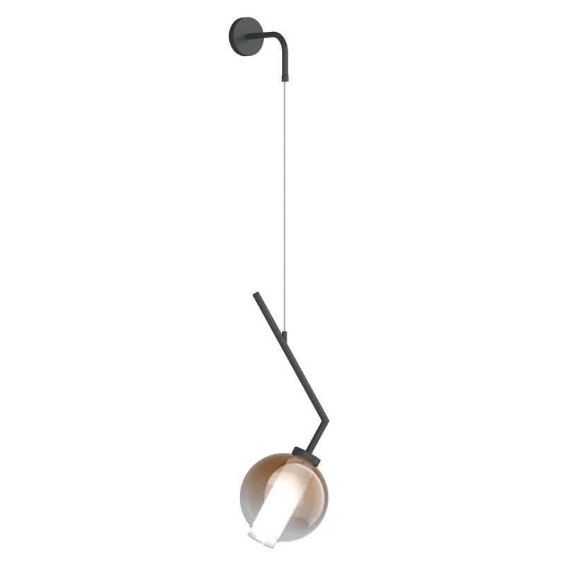 V-LINE APPLIQUE MODERNA E ORIGINALE METALLO NERO O SABBIA CON VETRI COLORATI LAMPADINA ATTACCO E27