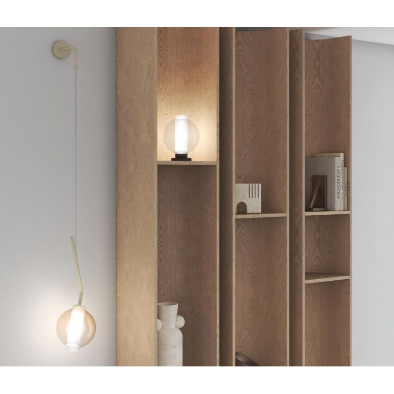 V-LINE APPLIQUE MODERNA E ORIGINALE METALLO NERO O SABBIA CON VETRI COLORATI LAMPADINA ATTACCO E27