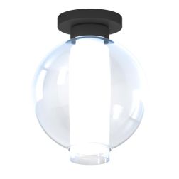 V-LINE PLAFONIERA PICCOLA 1 LUCE ROTONDA IN METALLO NERO O SABBIA CON VETRI COLORATI LAMPADINA ATTACCO E27