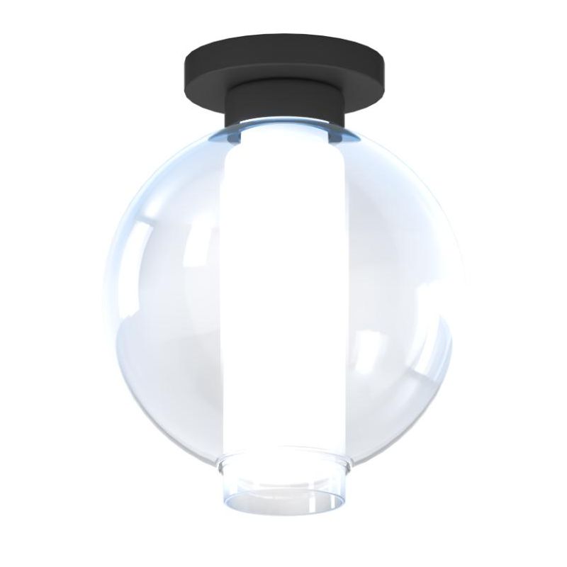 V-LINE PLAFONIERA PICCOLA 1 LUCE ROTONDA IN METALLO NERO O SABBIA CON VETRI COLORATI LAMPADINA ATTACCO E27