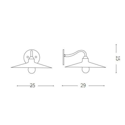 LAMPADA DA PARETE RUSTICA CON DIFFUSORE A PIATTO IN METALLO BRUNITO O RAME CRISTALENSI - Cristalensi Shop Online