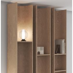 V-LINE LAMPADA DA TAVOLO ROTONDA IN METALLO NERO O SABBIA CON VETRI COLORATI LAMPADINA ATTACCO E27