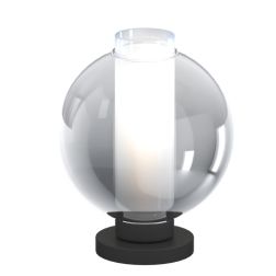 V-LINE LAMPADA DA TAVOLO ROTONDA IN METALLO NERO O SABBIA CON VETRI COLORATI LAMPADINA ATTACCO E27 2