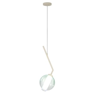 V-LINE SOSPENSIONE SINGOLA ORIGINALE E MODERNA METALLO NERO O SABBIA CON VETRI COLORATI LAMPADINA ATTACCO E27