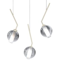 V-LINE SOSPENSIONE 3 LUCI RETTANGOLARE NERA O SABBIA CON VETRI COLORATI LAMPADINE E27 ORIGINALE E MODERNA 2