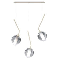 V-LINE SOSPENSIONE 3 LUCI RETTANGOLARE NERA O SABBIA CON VETRI COLORATI LAMPADINE E27 ORIGINALE E MODERNA