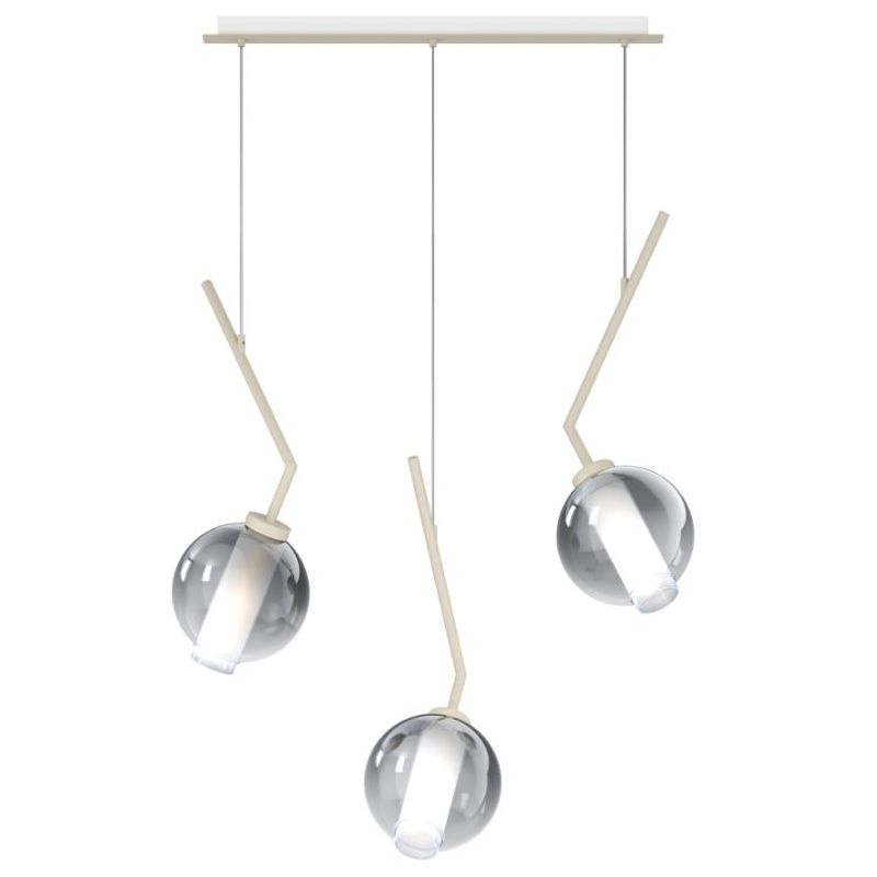 V-LINE SOSPENSIONE 3 LUCI RETTANGOLARE NERA O SABBIA CON VETRI COLORATI LAMPADINE E27 ORIGINALE E MODERNA