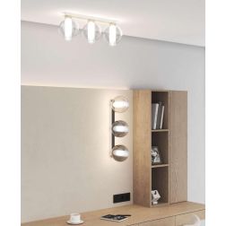 V-LINE PLAFONIERA RETTANGOLARE 3 LUCI NERA O SABBIA CON VETRI COLORATI MODERNA CON LAMPADINE E27