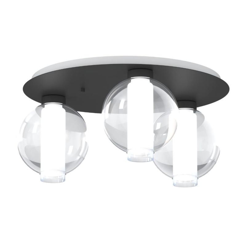 V-LINE PLAFONIERA ROTONDA 3 LUCI D50 CM NERA O SABBIA CON VETRI COLORATI MODERNA LAMPADINE E27