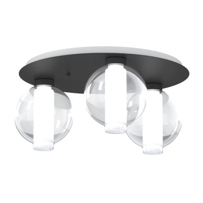 V-LINE PLAFONIERA ROTONDA 3 LUCI D50 CM NERA O SABBIA CON VETRI COLORATI MODERNA LAMPADINE E27