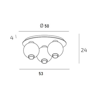 V-LINE PLAFONIERA ROTONDA 3 LUCI D50 CM NERA O SABBIA CON VETRI COLORATI MODERNA LAMPADINE E27