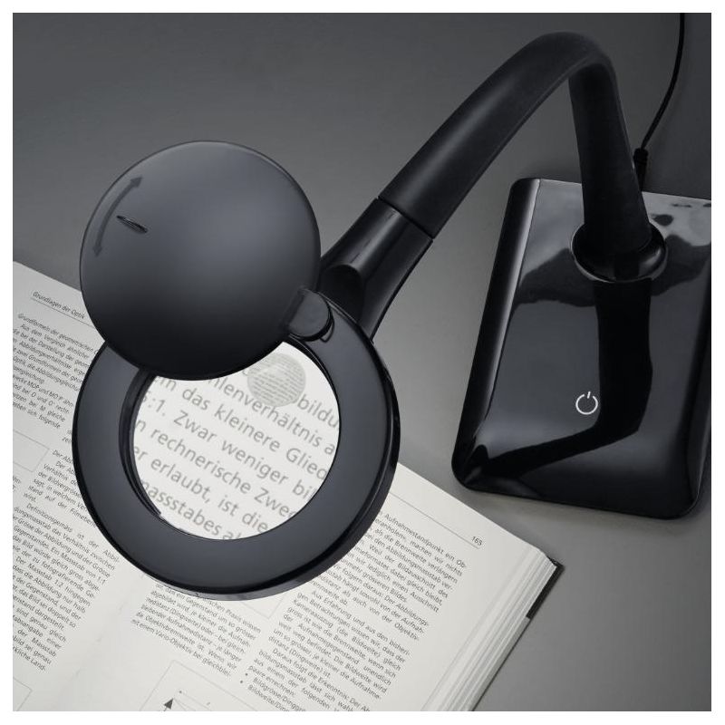 LUPO LAMPADA DA TAVOLO A LED 2 COLORI E LENTE DI INGRANDIMENTO 3 DIOTTRIE TRIO LIGHTING - Cristalensi Shop Online