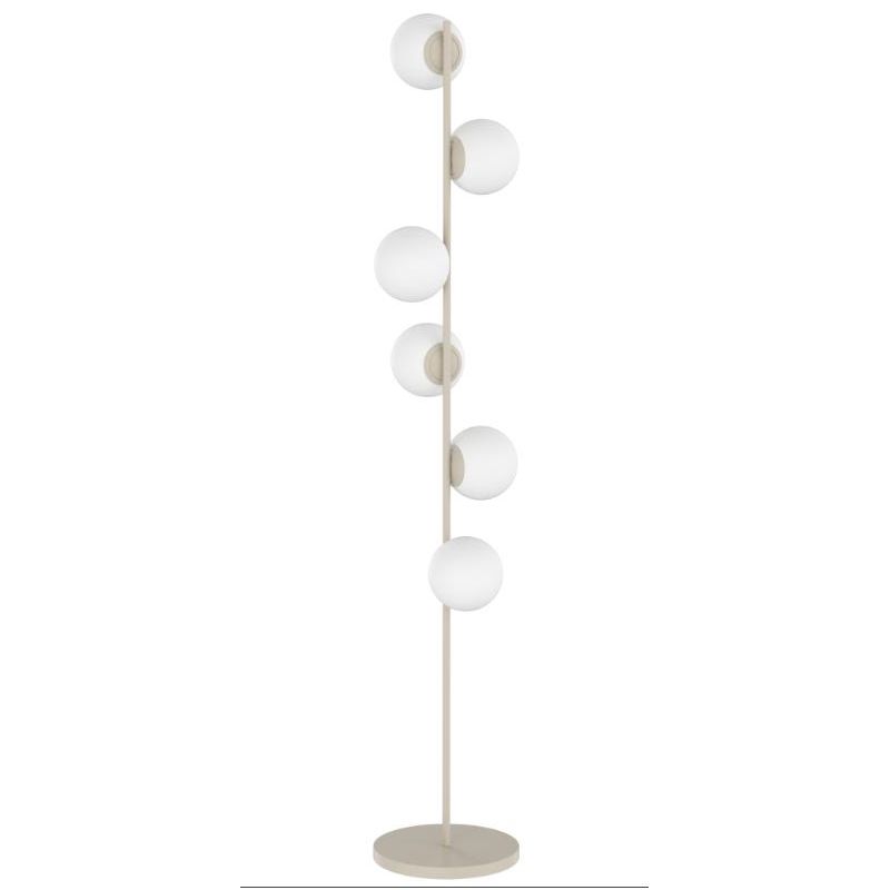 PIANTANA MODERNA COLOR SABBIA O NERO 6 LUCI ALTEZZA CM 170 LAMPADINE ATTACCO E27