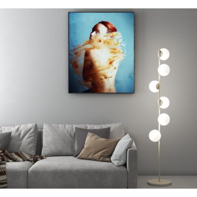 PIANTANA MODERNA COLOR SABBIA O NERO 6 LUCI ALTEZZA CM 170 LAMPADINE ATTACCO E27