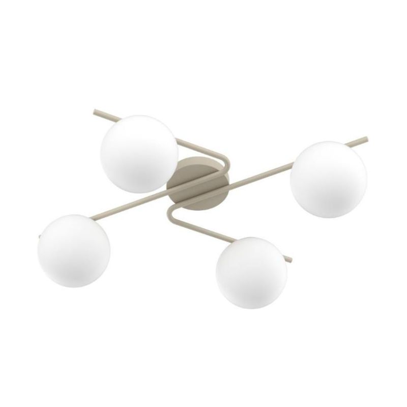 APPLIQUE PLAFONIERA 4 LUCI SABBIA O NERA DESIGN MODERNO LAMPADINE ATTACCO E27