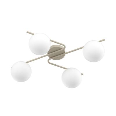 APPLIQUE PLAFONIERA 4 LUCI SABBIA O NERA DESIGN MODERNO LAMPADINE ATTACCO E27