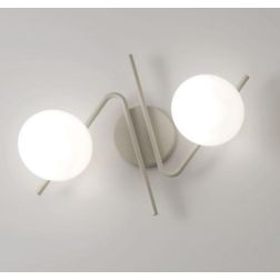 APPLIQUE PLAFONIERA 2 LUCI NERA O SABBIA DESIGN MODERNO LAMPADINE ATTACCO E27