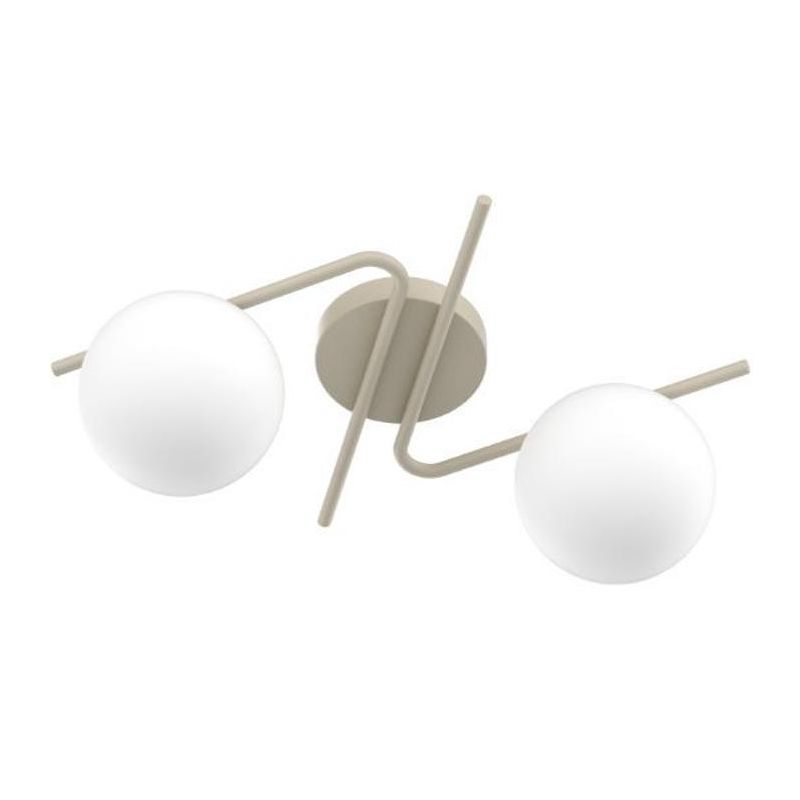 APPLIQUE PLAFONIERA 2 LUCI NERA O SABBIA DESIGN MODERNO LAMPADINE ATTACCO E27