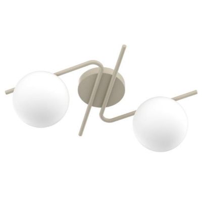 APPLIQUE PLAFONIERA 2 LUCI NERA O SABBIA DESIGN MODERNO LAMPADINE ATTACCO E27