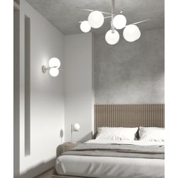 BOOMERANG APPLIQUE MODERNA 2 LUCI METALLO COLOR SABBIA LAMPADINE ATTACCO E27 2