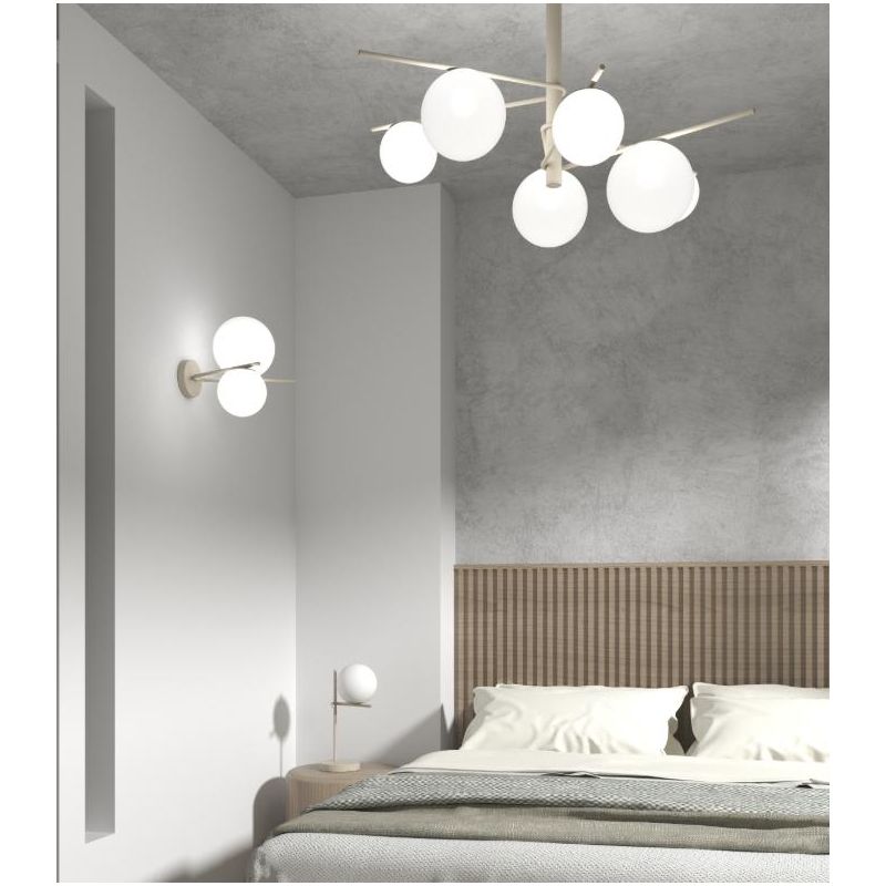 LAMPADA DA TAVOLO MODERNA IN METALLO NERO O SABBIA E DIFFUSORE BIANCO LAMPADINA ATTACCO E27