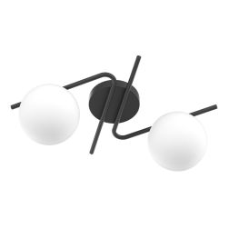 APPLIQUE PLAFONIERA 2 LUCI NERA O SABBIA DESIGN MODERNO LAMPADINE ATTACCO E27 2