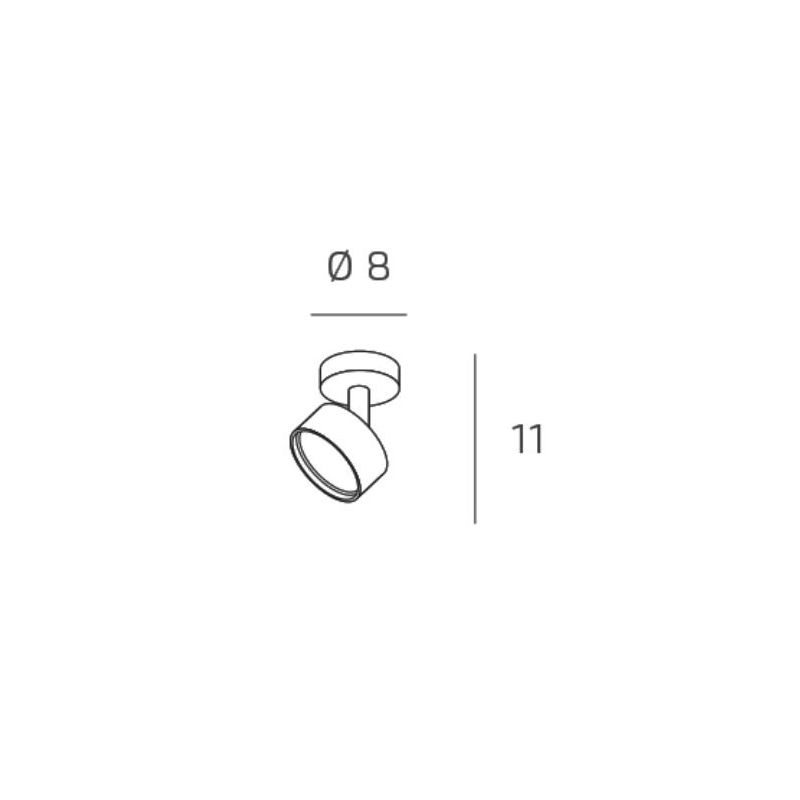 EDRA FARETTO ROTONDO ORIENTABILE METALLO NERO, BIANCO E SABBIA LAMPADINA ATTACCO GX53