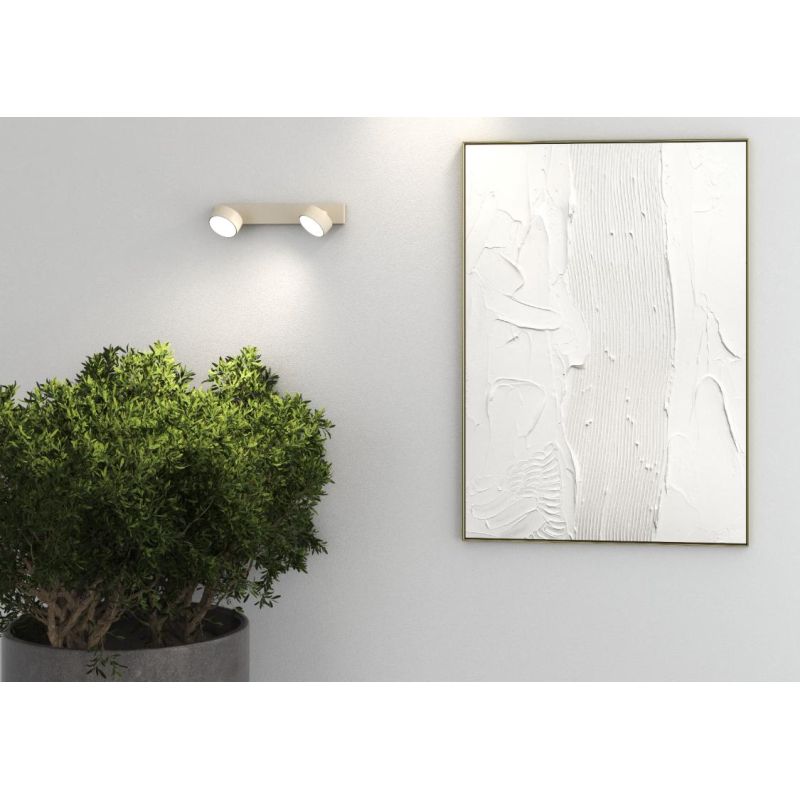 EDRA FARETTO ORIENTABILE 2 LUCI METALLO NERO, BIANCO E SABBIA LAMPADINE ATTACCO GX53