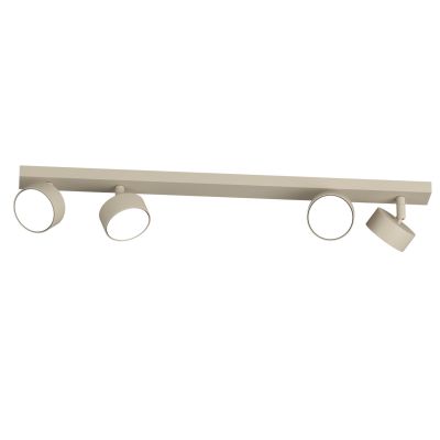 EDRA FARETTO ORIENTABILE 4 LUCI METALLO NERO, BIANCO E SABBIA LAMPADINE ATTACCO GX53