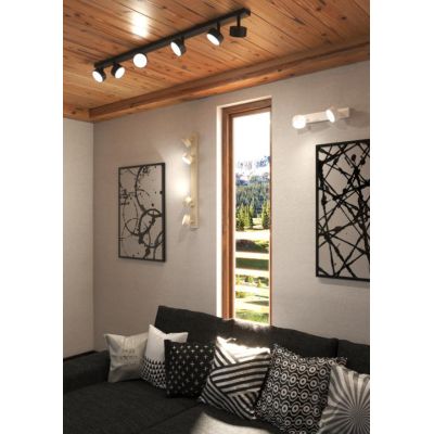 EDRA FARETTO ORIENTABILE 4 LUCI METALLO NERO, BIANCO E SABBIA LAMPADINE ATTACCO GX53