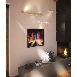 ISLA MICRO BINARIO 6 LUCI CON SPOT ORIENTABILI METALLO NERO, BIANCO E SABBIA LAMPADINE ATTACCO GU10 2