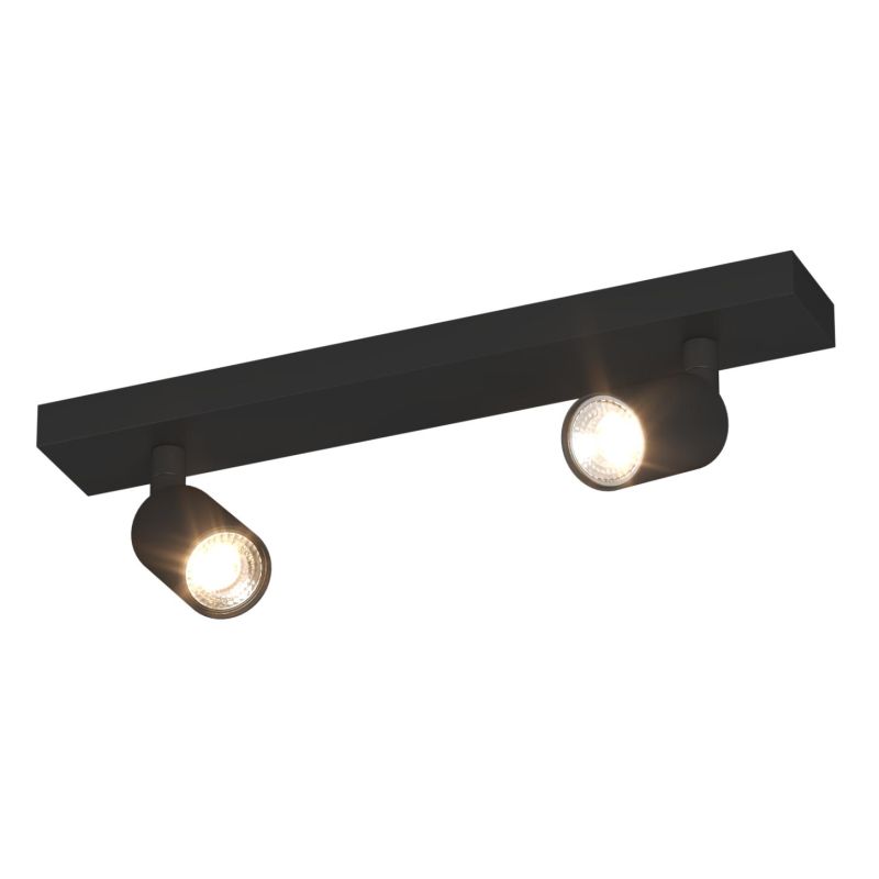 ISLA MICRO FARETTO 2 LUCI CON SPOT ORIENTABILI METALLO NERO, BIANCO E SABBIA LAMPADINE ATTACCO GU10