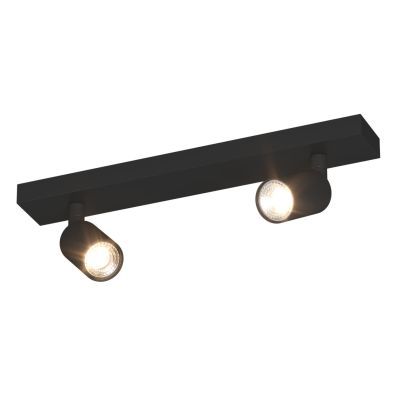 ISLA MICRO FARETTO 2 LUCI CON SPOT ORIENTABILI METALLO NERO, BIANCO E SABBIA LAMPADINE ATTACCO GU10