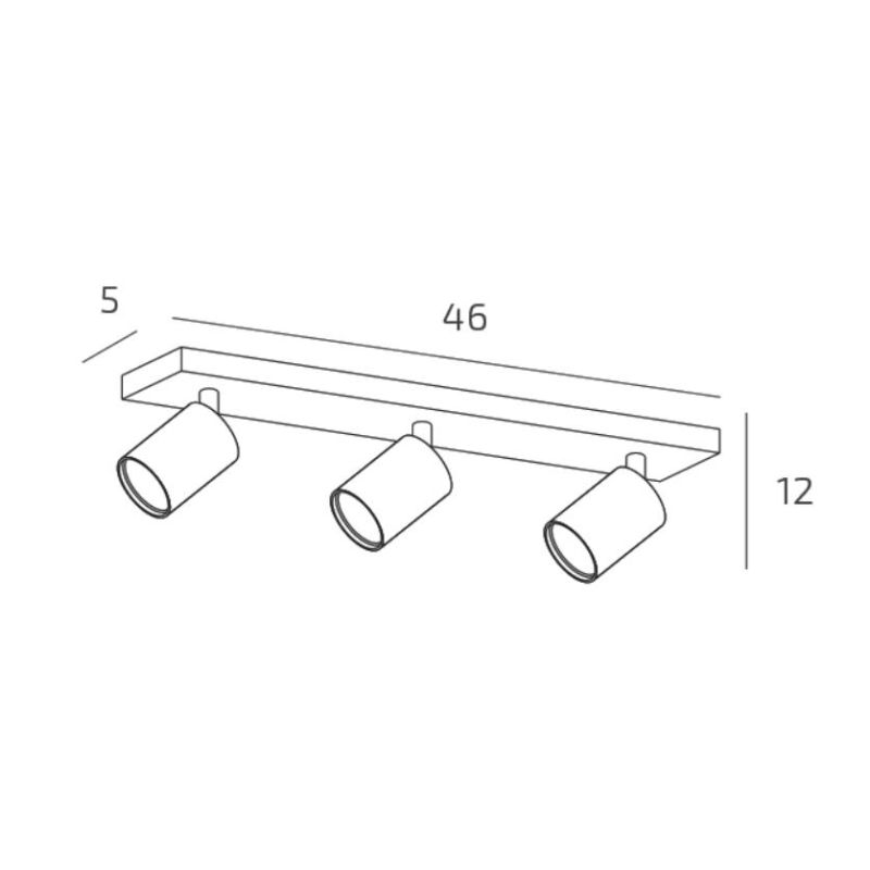 KORA BINARIO A 3 LUCI CON SPOT ORIENTABILI METALLO NERO, BIANCO E SABBIA CON LAMPADINE ATTACCO GU10