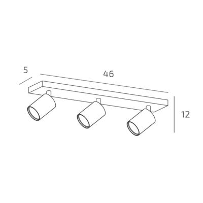 KORA BINARIO A 3 LUCI CON SPOT ORIENTABILI METALLO NERO, BIANCO E SABBIA CON LAMPADINE ATTACCO GU10