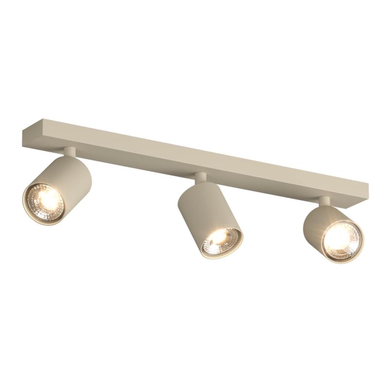 KORA BINARIO A 3 LUCI CON SPOT ORIENTABILI METALLO NERO, BIANCO E SABBIA CON LAMPADINE ATTACCO GU10