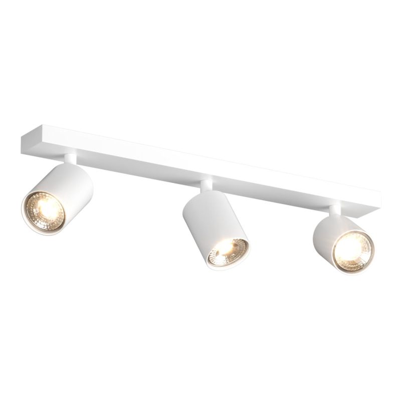 KORA BINARIO A 3 LUCI CON SPOT ORIENTABILI METALLO NERO, BIANCO E SABBIA CON LAMPADINE ATTACCO GU10