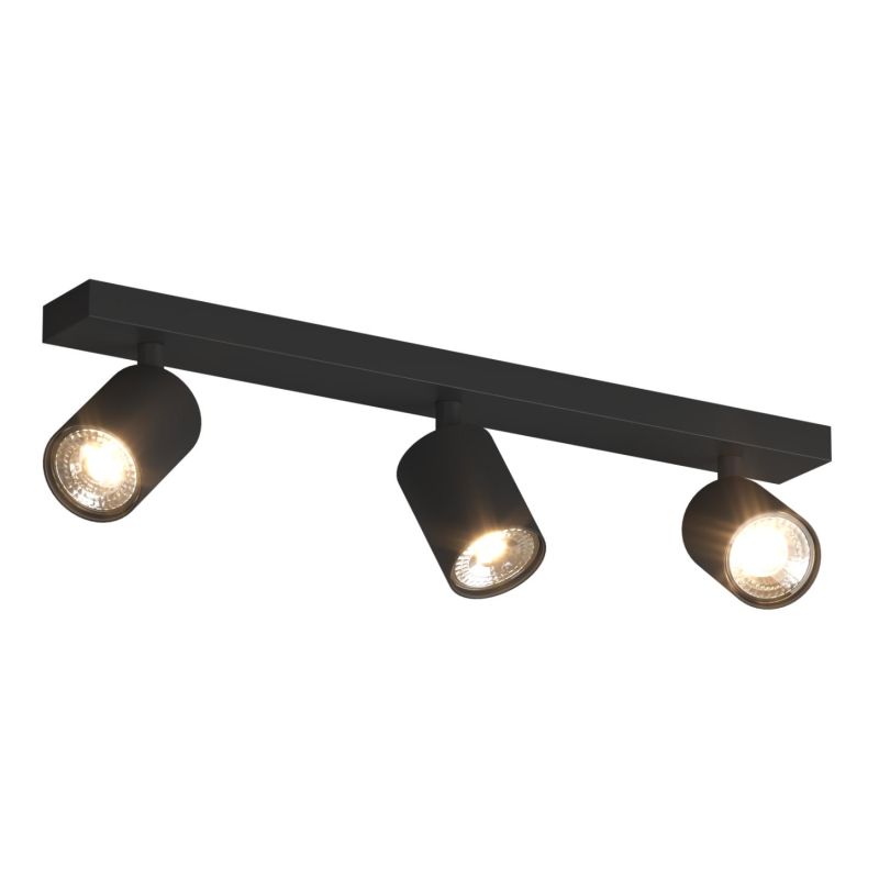 KORA BINARIO A 3 LUCI CON SPOT ORIENTABILI METALLO NERO, BIANCO E SABBIA CON LAMPADINE ATTACCO GU10