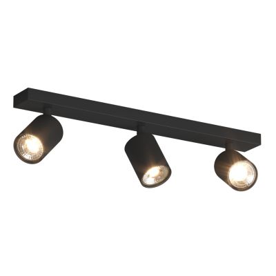 KORA BINARIO A 3 LUCI CON SPOT ORIENTABILI METALLO NERO, BIANCO E SABBIA CON LAMPADINE ATTACCO GU10
